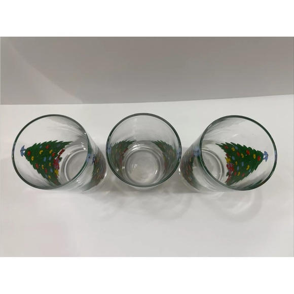 Set Of 3 Vintage Drinking Christmas Glasses Tumblers Christmas Tree Gifts Angel - Picture 4 of 5